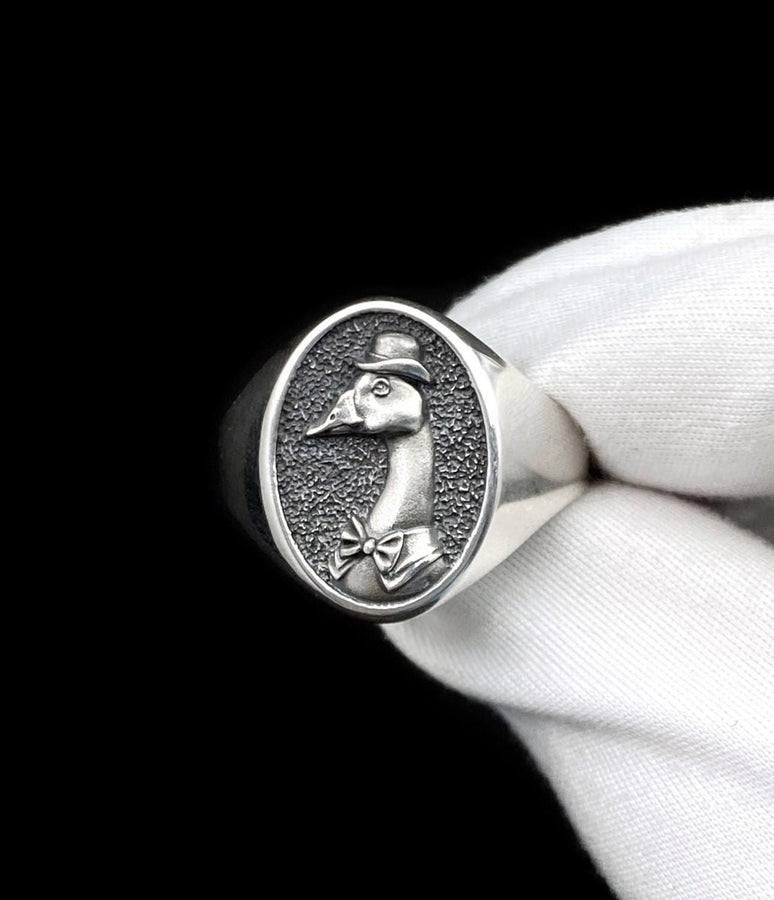 Sterling Silver Ring Goose Groom, Fun Jewelry, Interesting Gift, Handmade Signet  Ring, Bird Ring, Goose Lovers Gift, Bird Jewelry (etsy image id: 6555887831)