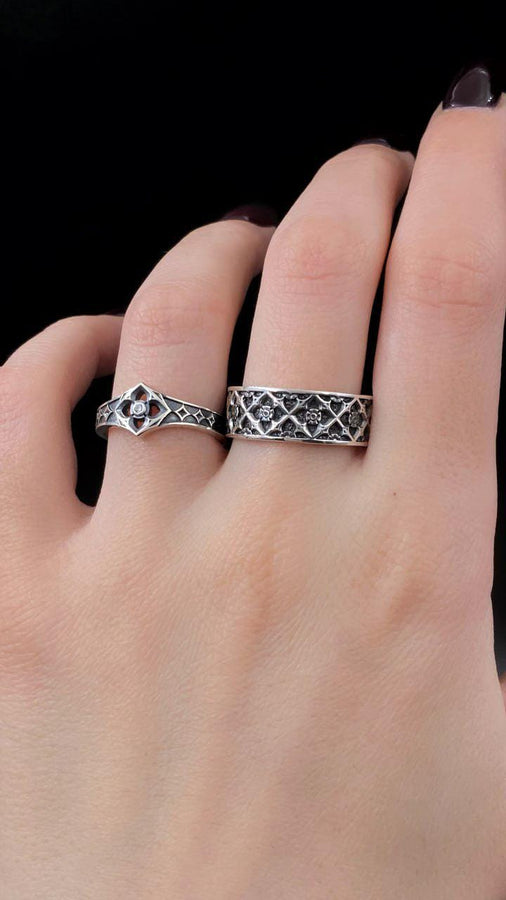 Step into the mystical world of knights and castles with our captivating Medieval Gothic Ring! Crafted with the utmost attention to detail, this ring embodies the grandeur and mystery of the medieval era. Each piece is handcrafted by skilled artisans, ensuring a unique and timeless treasure for your collection. Whether you're a history enthusiast, a fantasy lover, or simply appreciate the beauty of artisanal jewelry, this ring is sure to capt (etsy image id: 7423388513)