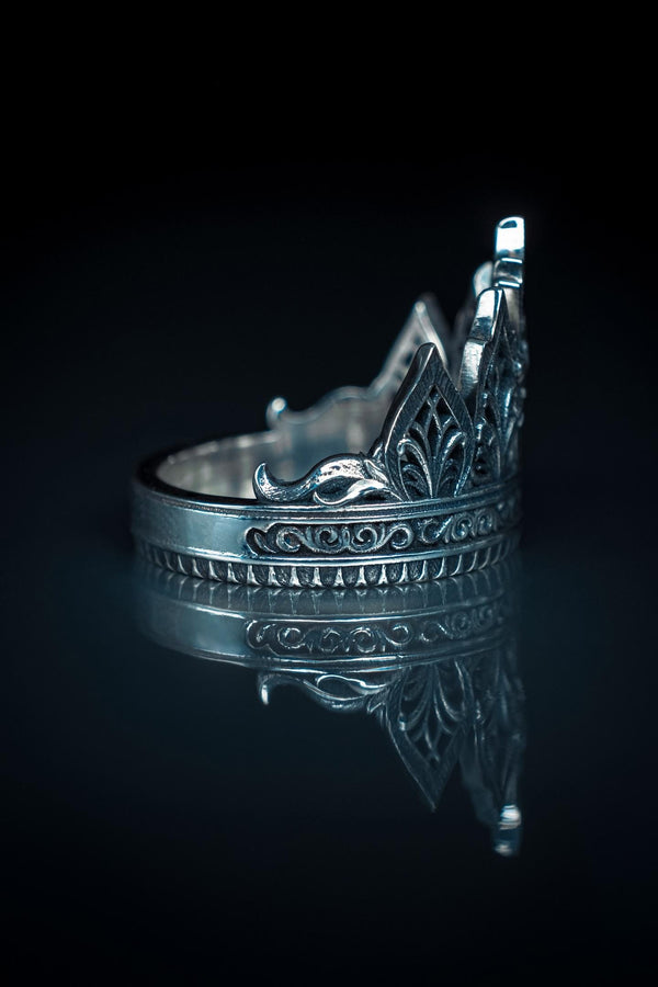 Sterling Silver Crown Ring: Gothic Medieval Jewelry (etsy image id: 6408081285)