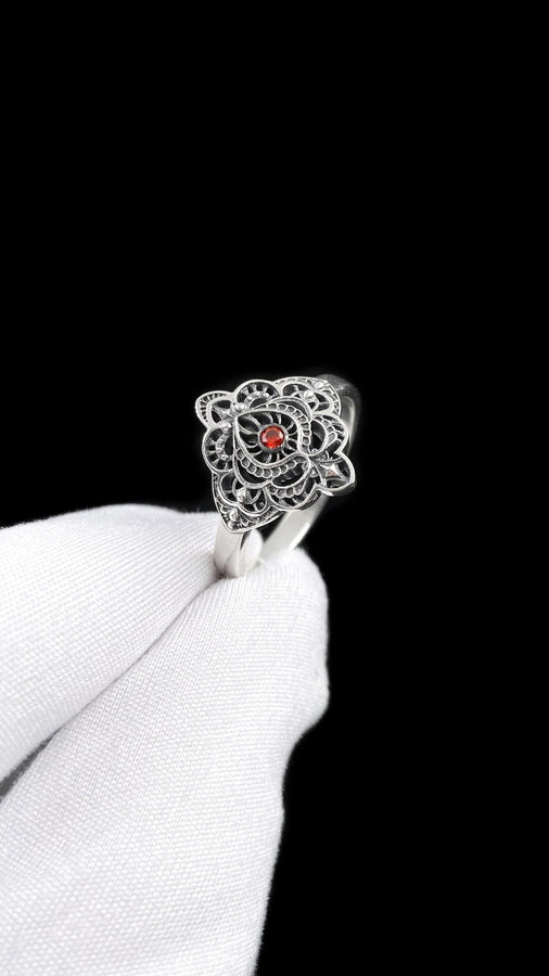 Vintage Sterling Silver Monogram Ring: Handmade Gothic Medieval Jewelry (etsy image id: 7500559809)