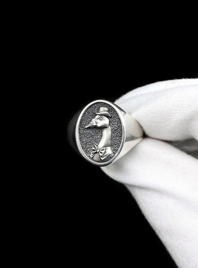 Sterling Silver Ring Goose Groom, Fun Jewelry, Interesting Gift, Handmade Signet  Ring, Bird Ring, Goose Lovers Gift, Bird Jewelry (etsy image id: 6555887831)