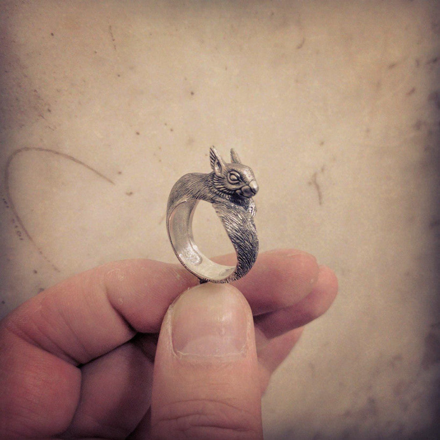 men's gift	animal jewelry	animal ring	silver ring	men gift	Squirrel ring	Squirrel jewelry	Silver Squirrel	Ring with Nuts	Squirrel lover	Eichhörnchen-Ring	bague écureuil	Squirrel