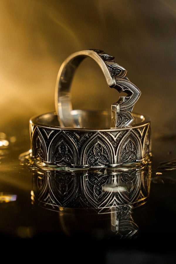 Oxidized Sterling Silver Gothic Ring: Handmade Medieval Jewelry (etsy image id: 7424756295)