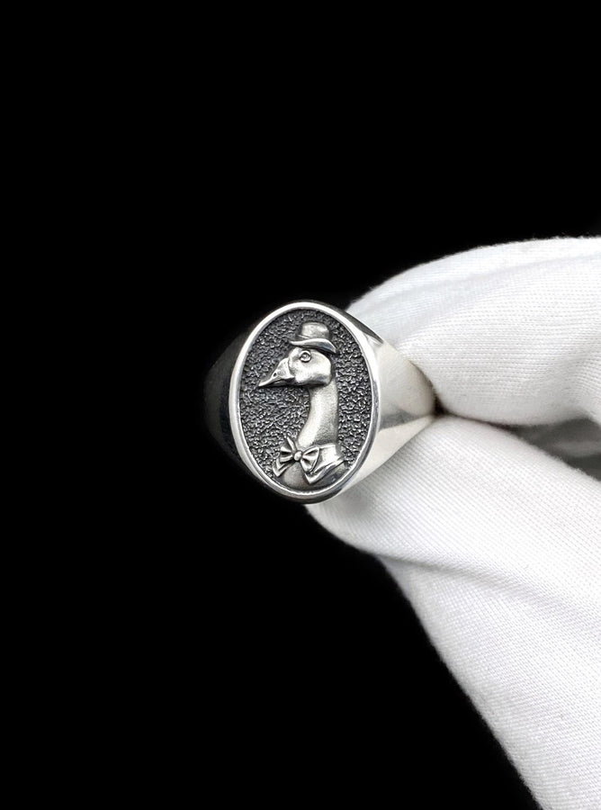 Sterling Silver Unique Goose Wedding Rings Set
Handmade silver couple rings with bird motifs
Animal-inspired wedding bands with humor

Sterling goose rings as anniversary gift

Whimsical bird signet rings for couples

Quirky and symbolic goose couple rings
Goose gentleman and lady ring set for soulmates
Goose Couple Rings

Animal Love Rings

Vintage Bird Rings

Funny Goose Rings

Sterling Goose Set

Goose Wedding Set

ArtFox Jewelry