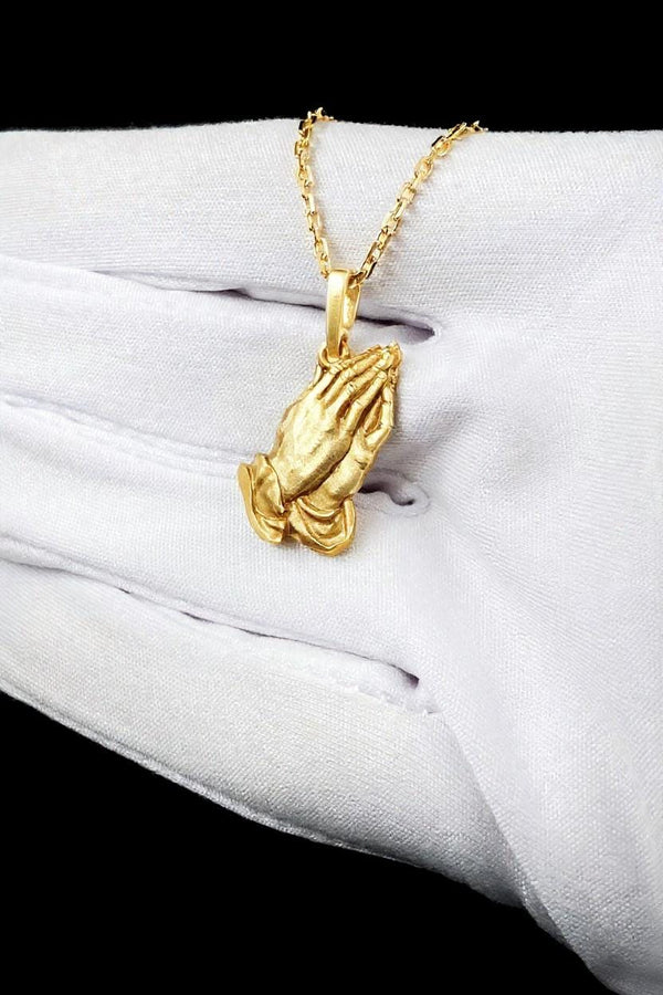 Sterling Silver Praying Hands Pendant: Gothic Religious Necklace (etsy image id: 5961976429)