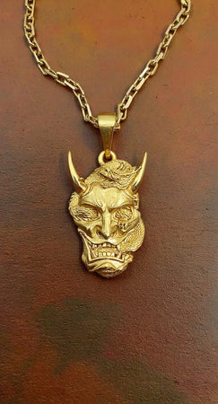 Sterling Silver Oni Mask Pendant, Handmade Asia Jewelry (etsy image id: 6944207474)