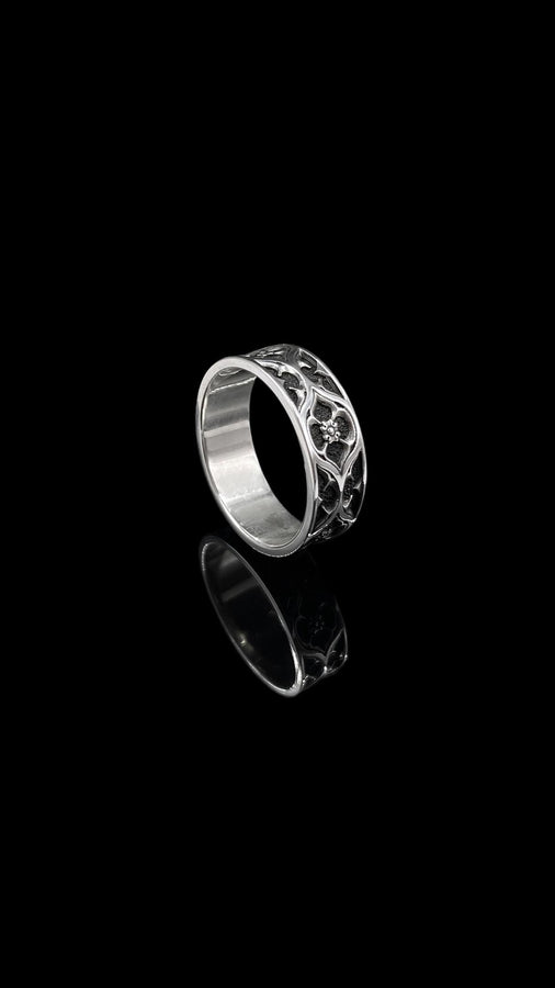 Sterling Silver Gothic Ring, Medieval Wedding Band, Handmade Fantasy Jewelry, Unique Gift for Him, Dark Silver Ring, Goth Accessories (etsy image id: 7375336676)