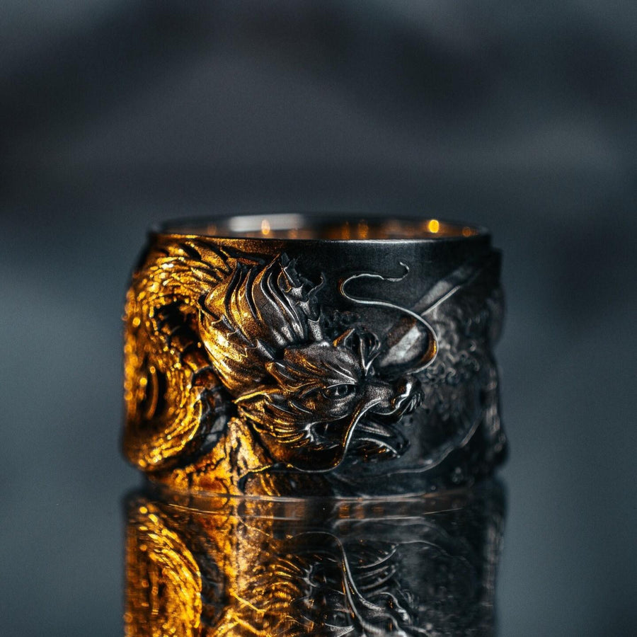 Sterling Silver Chinese Dragon Ring: Handmade Mythology Jewelry (etsy image id: 5038172450)