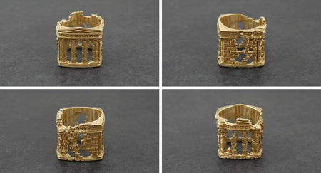 Oxidized Sterling Silver Ancient Greece Ring: Handmade Temple Design (etsy image id: 6981114650)
