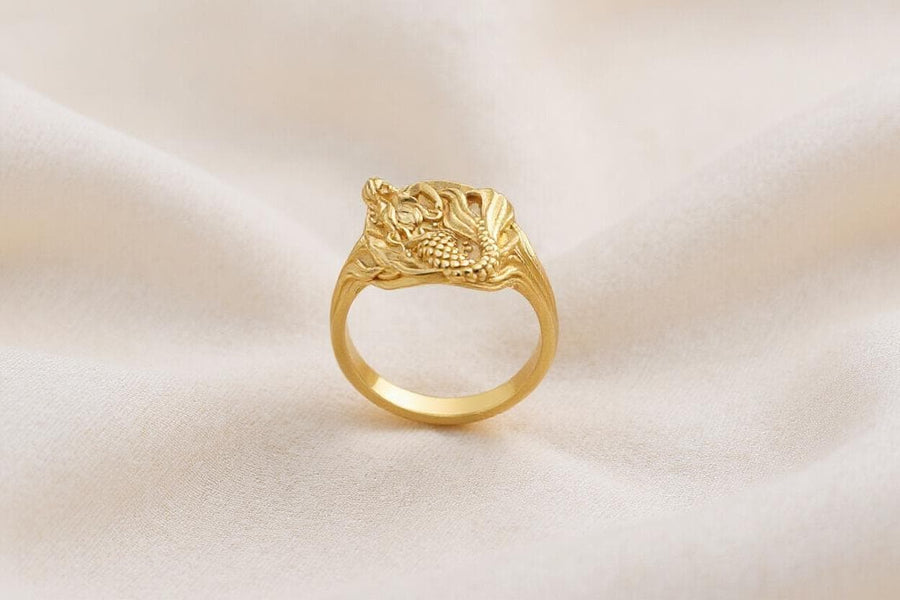 Signet ring	silver signet ring	signet silver ring	mermaid ring	sea lover gift	sea creature	mythology jewelry	siren ring	siren silver	Meerjungfrau-Ring	bague sirène	sirène anneau	Sirenenring (etsy image id: 4370489775)