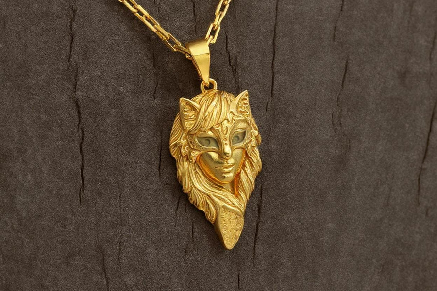 Silver fox necklace	fox woman	girl fox	fox necklace	fox silver pendant	amulet fox	fox totem	fox lover gift	fox talisman	fox lover	silver fox pendant	venetian mask	fox mask (etsy image id: 4711377863)
