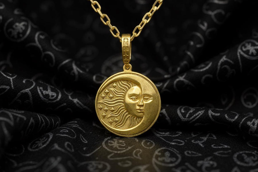 silver pendant	silver jewelry	Jewelry Sun and Moon	Pendant Sun and Moon	Moon necklace	Sun necklace	moon pendant	Sun pendant	sterling silver	gift for her	day and night	celestial jewelry	Light and darkness (etsy image id: 4613934491)