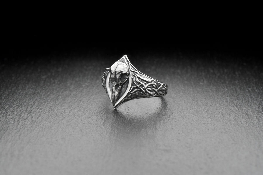 Sterling silver	silver ring	Sterling silver ring	Ring Ram Skull	Ram Skull	gift for her	gift for him	Skull	Ring Crow Skull	Crow Skull	jewelry Crow Skull	crow ring	Skull ring (etsy image id: 6981718148)