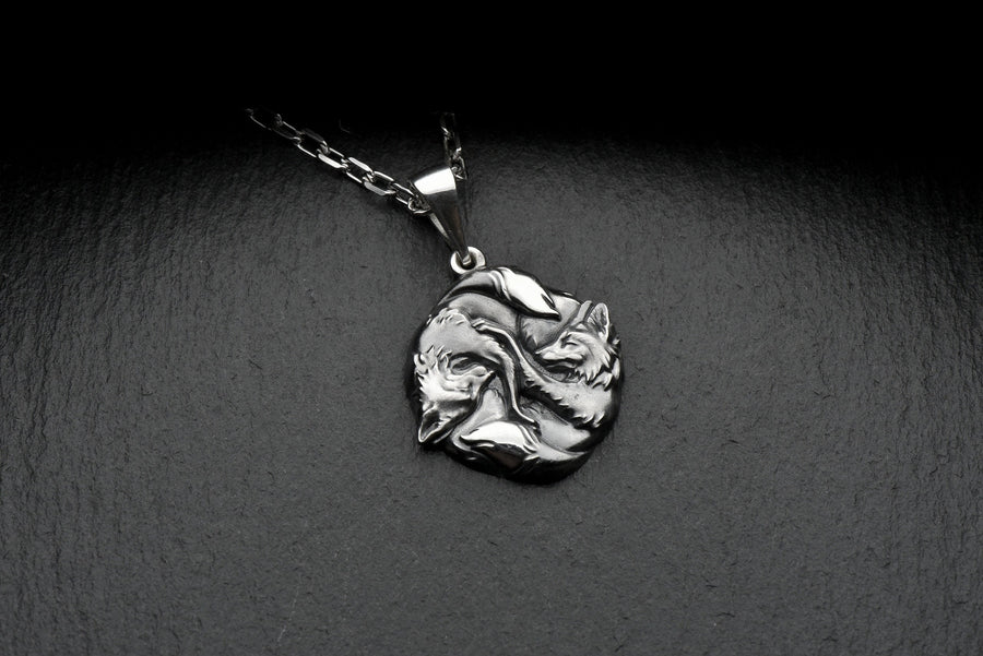 fox art	fuchs pendant	fox necklace	fox pendant	fox jewelry	silver fox pendant (etsy image id: 4250607999)