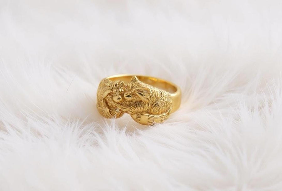 925 Sterling Silver Cuddling Raccoons Ring, Animal Couple Statement Band, Woodland Nature Jewelry Gift, Anniversary Gift, Unisex (etsy image id: 6092284339)