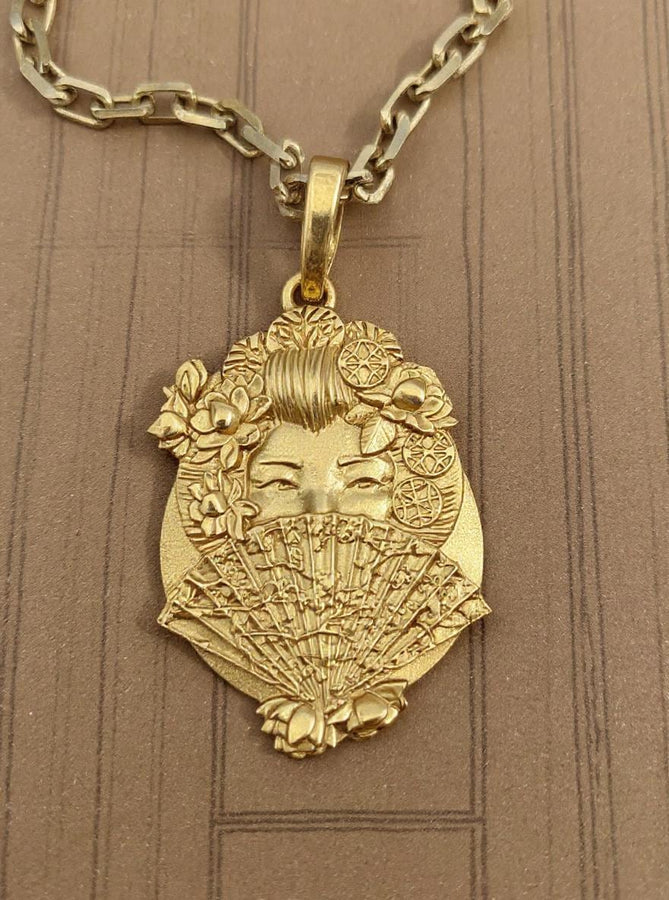 Sterling Silver Geisha Pendant: Handmade Japan Necklace (etsy image id: 5581135653)