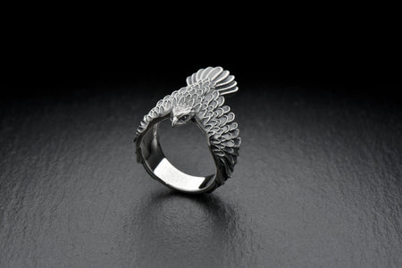 ring	bird ring	Silver ring	Falcon Ring	Falcon jewelry	Falcon	bird jewelry (etsy image id: 6994187014)