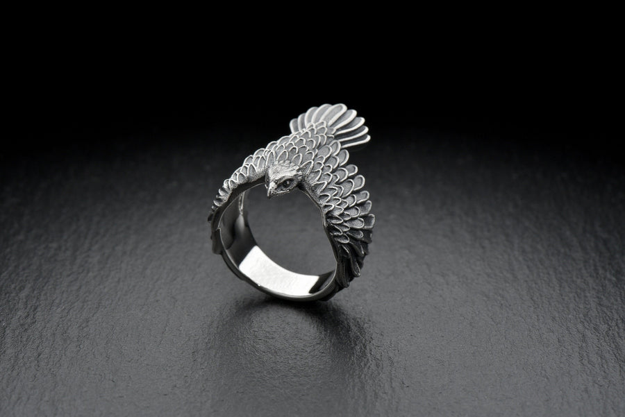 ring	bird ring	Silver ring	Falcon Ring	Falcon jewelry	Falcon	bird jewelry (etsy image id: 6994187014)