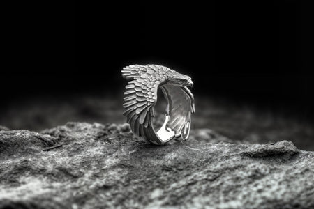 Sterling Silver Eagle Ring: Soaring Wraparound Bird Jewelry (etsy image id: 6994979930)