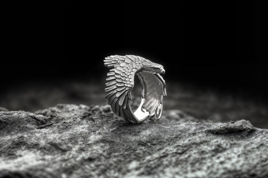 Sterling Silver Eagle Ring: Soaring Wraparound Bird Jewelry (etsy image id: 4768542676)