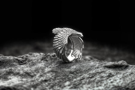 Sterling Silver Eagle Ring: Soaring Wraparound Bird Jewelry