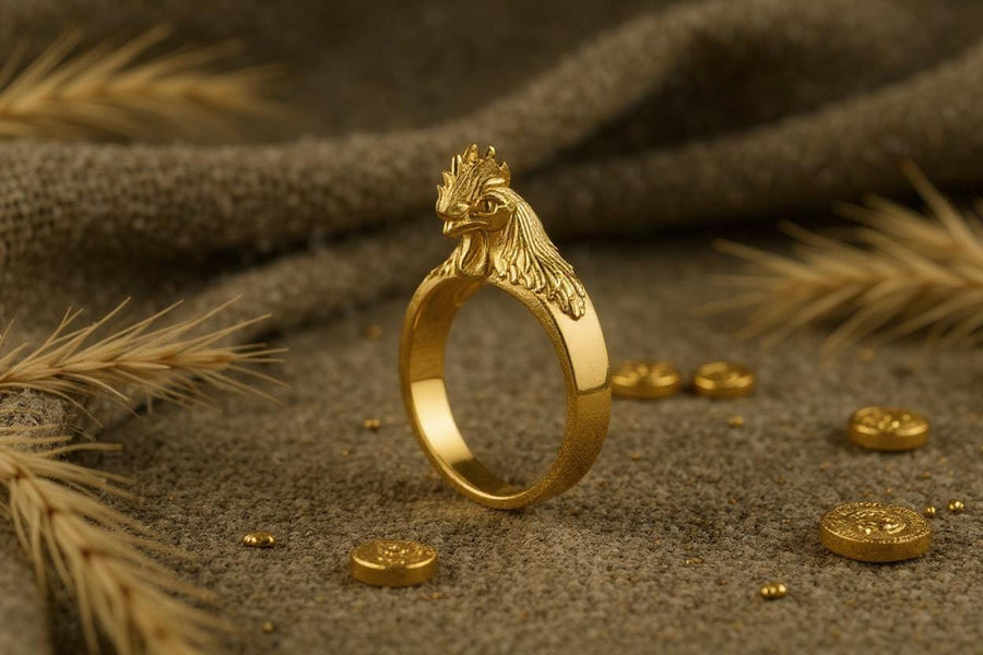 Show off your unique style with a Rooster Silver Ring! Handcrafted and made from sterling silver, this ring is the perfect addition to any outfit. (etsy image id: 6995523004)