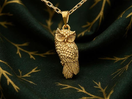 Sterling Silver Owl Pendant Necklace: Gothic Woodland Jewelry __etsy:6995689510