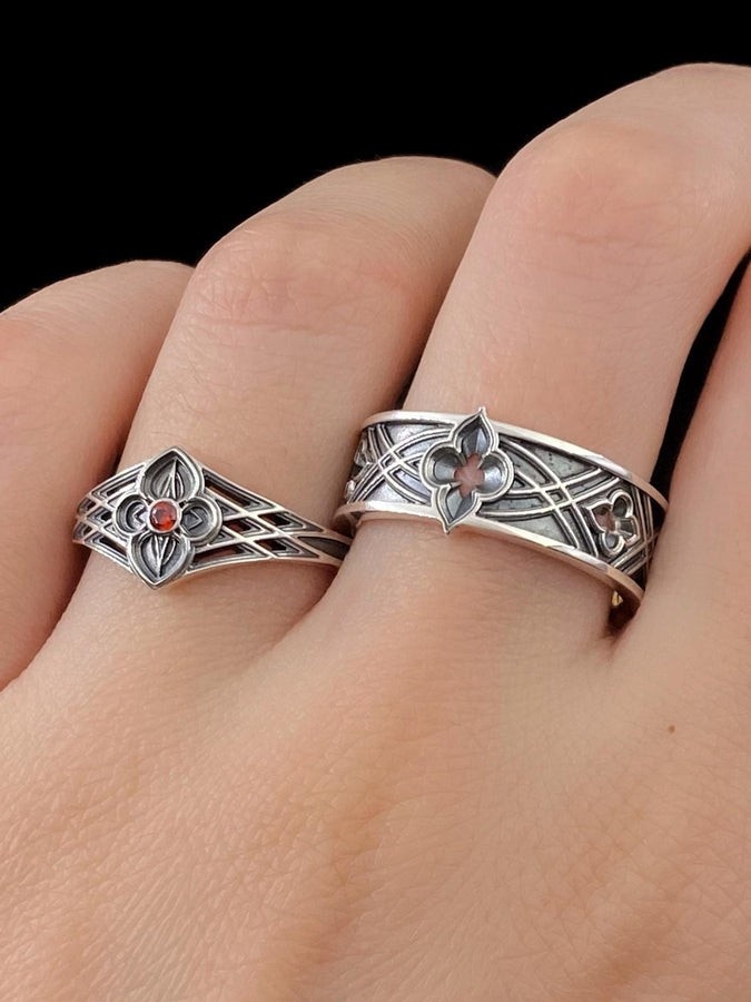 Sterling Silver Gothic Ring, Gemstone Ring, Handmade Goth Ring, Medieval Jewelry, Unique Wedding Ring, Holiday Gift, Vintage Ring, Gift Idea (etsy image id: 6997248198)