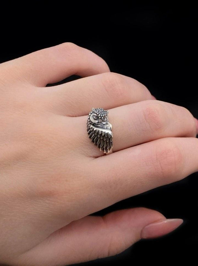 Owlet silver ring	owlet jewelry	Owl silver ring	Dreamer Owl	Owl gift	owl ring	Owl silver	Owl jewelry	owl	silver owl ring	bird ring	animal ring	silver ring (etsy image id: 7046712769)