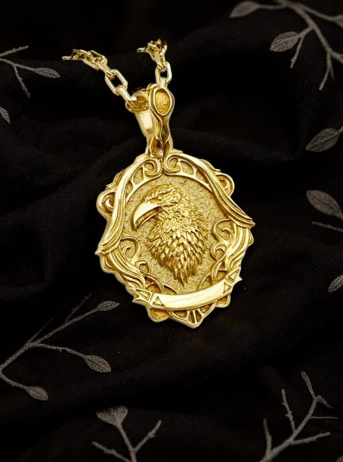 Gothic Raven Pendant Necklace: Sterling Silver Victorian Occult Jewelry (etsy image id: 5382482950)