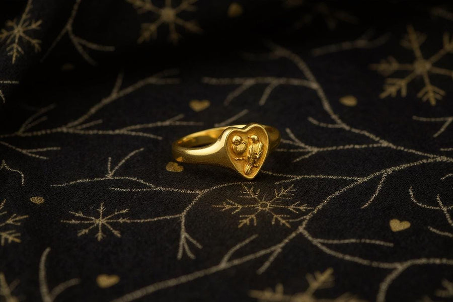 Delicate silver ring with the image of cute chickadees is the perfect accessory for all lovers of nature and animals! It will add a touch of playfulness and grace to any outfit, be it a casual look or an evening dress. (etsy image id: 7000369288)