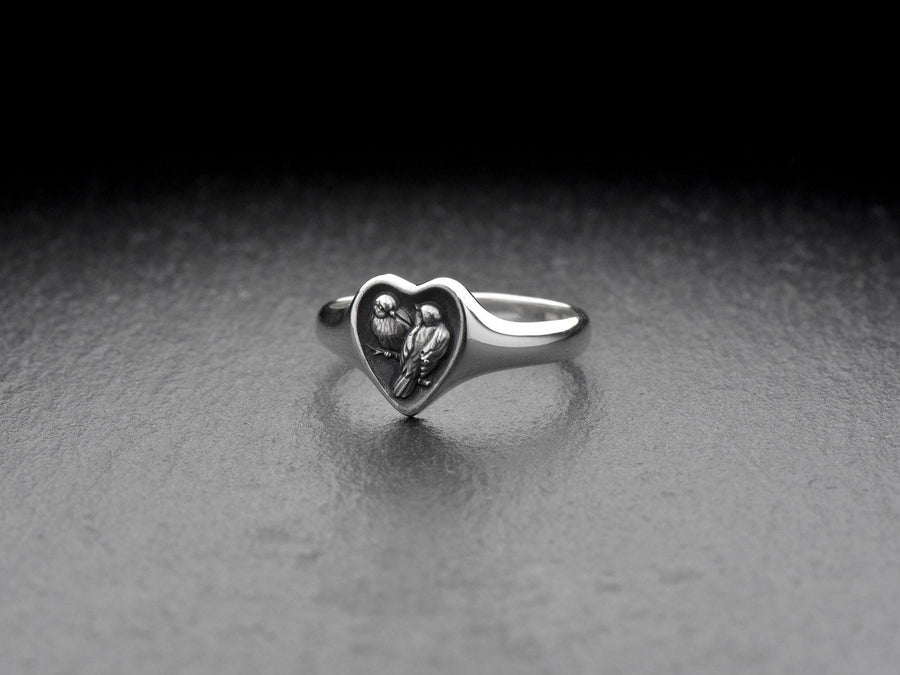 Delicate silver ring with the image of cute chickadees is the perfect accessory for all lovers of nature and animals! It will add a touch of playfulness and grace to any outfit, be it a casual look or an evening dress. (etsy image id: 7000369288)