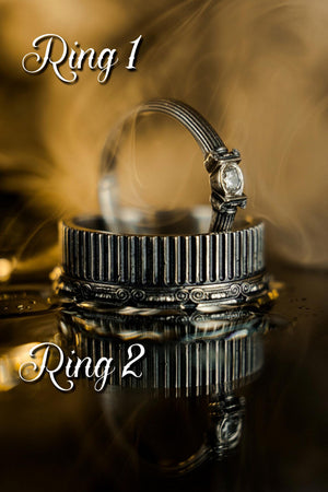 Sterling silver wedding rings inspired by ancient columns
Ionic column wedding band set for couples
Roman and Greek architecture wedding ring design
Sculptural wedding rings with column pattern
Slim and wide matching architectural vow rings
Wedding bands inspired by classical temple design
Handmade silver rings with Ionic column details
Gemstone ring with pillar-inspired setting
Matching wedding rings with architectural symbolism