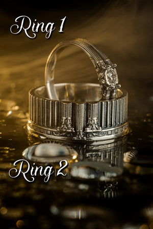 Sterling silver wedding rings inspired by Greek temples

Sacred vow rings with temple and laurel motif

Ancient Greek architecture matching wedding band set

Wreath and temple wedding rings in oxidized silver

Greek column and laurel engraved silver wedding bands

Wedding jewelry with Parthenon and crowned gemstone detail

Sculpted Greek monument rings for couples

Laurel wreath ring with gemstone crown