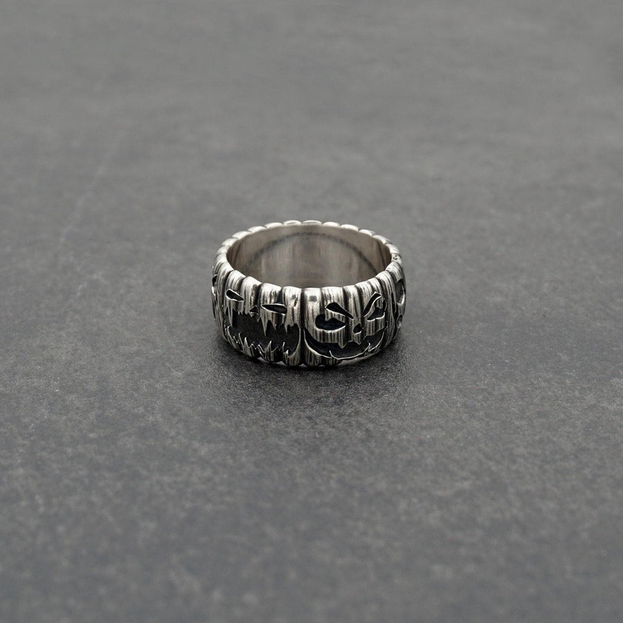 Sterling Silver Pumpkin Ring: Oxidized Halloween Jewelry (etsy image id: 7029581161)