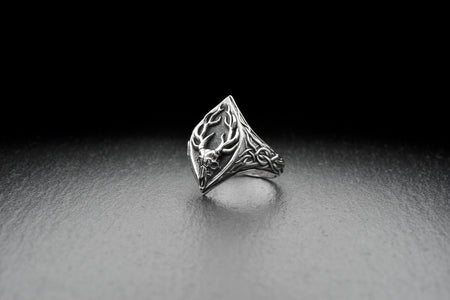 jewelry	gift for her	gift for him	skull ring	Skull	Ring Deer Skull	Ring Deer (etsy image id: 7029698601)