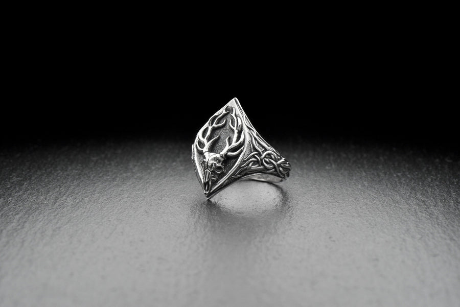 jewelry	gift for her	gift for him	skull ring	Skull	Ring Deer Skull	Ring Deer (etsy image id: 7029698601)