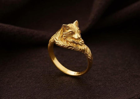 Sterling Silver Sleeping Fox Ring: Handmade Animal Totem Jewelry (etsy image id: 7030725063)