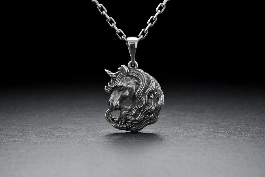 Sterling Silver Unicorn Pendant, Handmade Fantasy Necklace, Magical Animal Jewelry, Unicorn Lovers Gift, Mythical Creature Necklace (etsy image id: 7031445051)