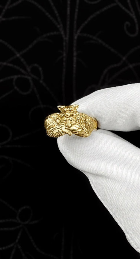 Sterling Silver Fox Cubs Ring: Animal Lover's Jewelry (etsy image id: 5589283650)