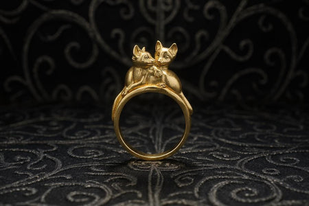 Sterling Silver Foxes Ring: Handmade Animal Lover's Jewelry (etsy image id: 7035351631)