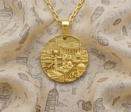 Sterling Silver Berlin Cityscape Pendant Necklace: Architectural Travel Jewelry (etsy image id: 7037931828)