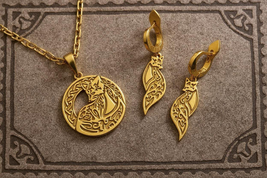 Sterling Silver Fox Pendant – Celtic Knot Fox Necklace | Spirit Animal Jewelry Gift for Nature Lovers (etsy image id: 5567352901)
