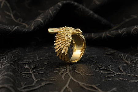 Sterling Silver Falcon Ring: Wraparound Bird of Prey, Freedom Totem (etsy image id: 7041004093)