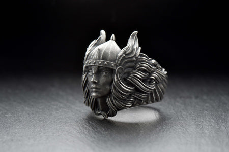 Crafted with care and precision, the Valkyrie Silver Ring is the perfect gift for the Viking warrior in your life. (etsy image id: 7043102433)
