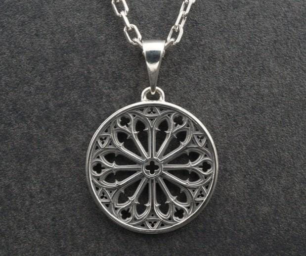 Handcrafted Celtic necklace | Medieval jewelry | Cathedral Pendant | Gothic jewellery | Classic goth gift | Vintage gift (etsy image id: 4163842682)