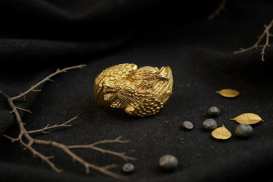 crows ring	ravens ring	Krähen klingeln	anneau de corbeaux	gothic ring	gothic	gothic crow (etsy image id: 4195265639)