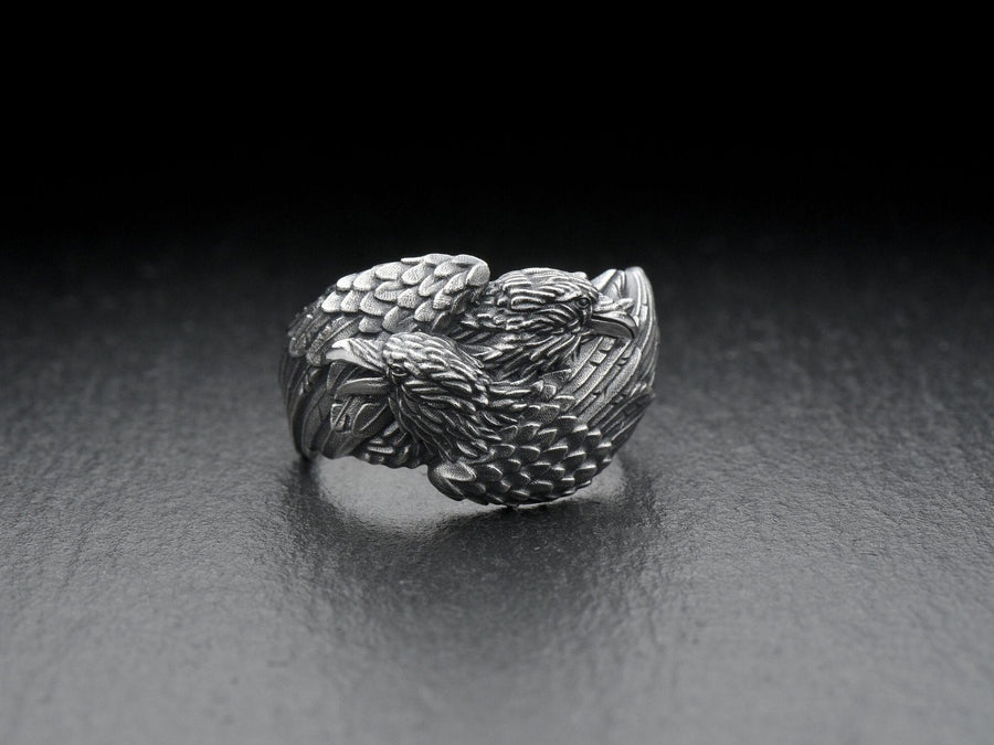 crows ring	ravens ring	Krähen klingeln	anneau de corbeaux	gothic ring	gothic	gothic crow (etsy image id: 4195265639)