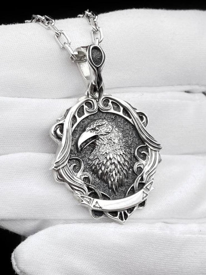 Gothic Raven Pendant Necklace: Sterling Silver Victorian Occult Jewelry (etsy image id: 5382482950)