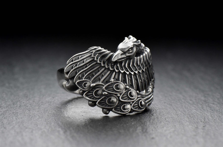Unlock the mystery of the firebird with our exquisite silver ring. (etsy image id: 7048160123)